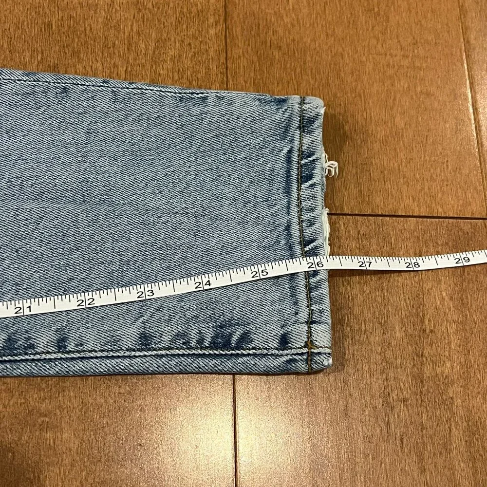 Agolde Light Blue Denim Relaxed Straight Leg Jeans Size 24 - Picture 5 of 6